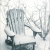 Winter scene of garden chair